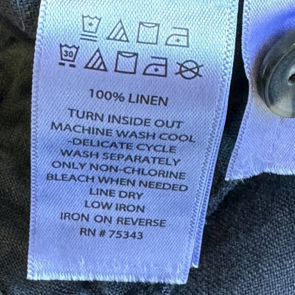 RACHEL Rachel Roy Black Linen Cargo Pants Cropped Elastic Waist Back  Size Large - Picture 8 of 9